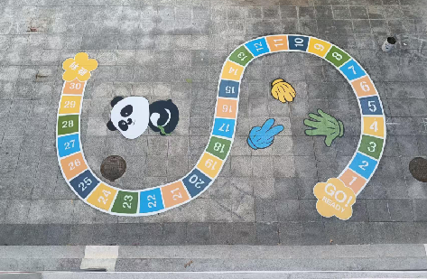 隆回地面游戏彩绘