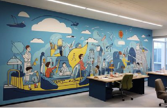 隆回办公室墙绘的特点。